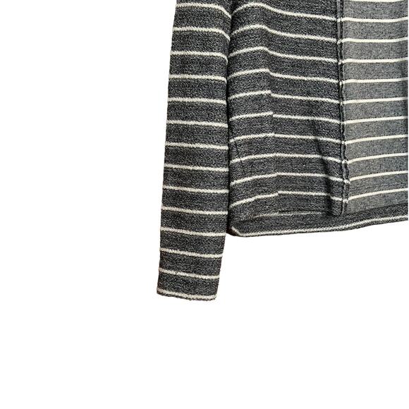 Anthropologie Devin Textured Sweatshirt Toned Grey Striped Sweater sz medium - Picture 6 of 14
